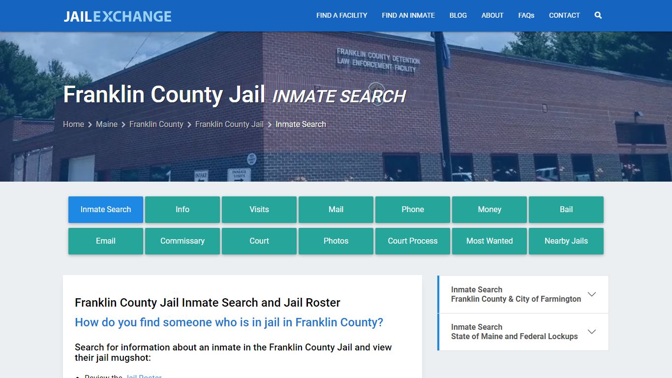 Inmate Search: Roster & Mugshots - Franklin County Jail, ME