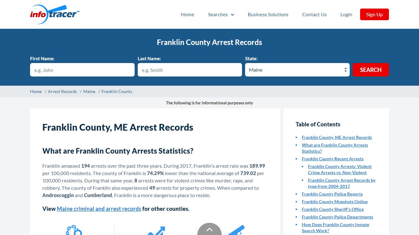Franklin County, ME Arrest Records & Jail Inmates - InfoTracer